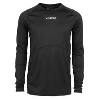 "CCM Compression Top Grip Junior Long Sleeve Shirt in Black Size Large"