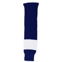 "CCM 2-Tone Single Stripe Knit Hockey Socks in Royal White Size Junior"