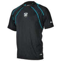 Elite Adult Pro Vent Loose Fit Short Sleeve Top in Black/Cyan Size Small