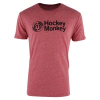 "Monkeysports HockeyMonkey Logo Adult Short Sleeve T-Shirt in Red Size X-Large"