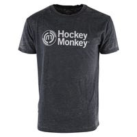 "Monkeysports HockeyMonkey Logo Adult Short Sleeve T-Shirt in Charcoal Size X-Large"
