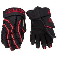 "Alkali RPD+ Visium Senior Hockey Gloves | Nylon in Black/Red Size 15in"