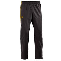 "Under Armour Essential Woven Senior Pants in Black/Sport Gold Size Small"