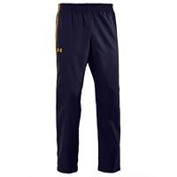 "Under Armour Essential Woven Senior Pants in Midnight Navy/Sport Gold Size Large"