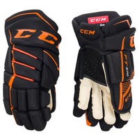 CCM Jetspeed FT370 Junior Hockey Gloves | Nylon in Black/Orange Size 10in