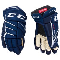 CCM Jetspeed FT370 Junior Hockey Gloves | Nylon in Navy/White Size 11in