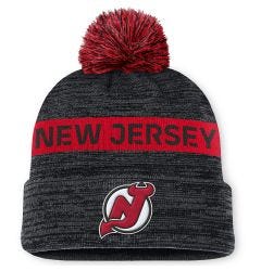 New Jersey Devils Fanatics Authentic Pro Rink Cuff Beanie w/ Pom