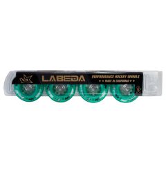Labeda Whip Soft 76A Roller Hockey Wheel - Teal/Clear - 4 Pack