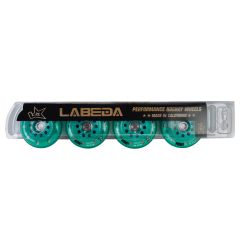 Labeda Whip X-Soft 74A Roller Hockey Wheel - Teal/Teal - 4 Pack