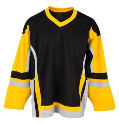 Stadium Adult Hockey Jersey - Black/Gold/Gray