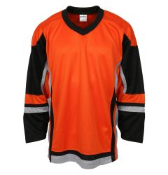 Stadium Youth Hockey Jersey - Orange/Black/Gray