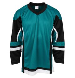 Stadium Youth Hockey Jersey - Teal/Black/White