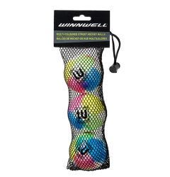 Winnwell Street Hockey Multicolored Ball - 3 Pack
