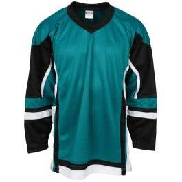 Stadium Adult Hockey Jersey - Teal/Black/White | HockeyMonkey