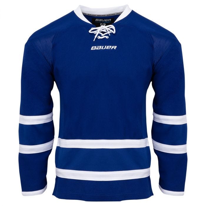 blue and white hockey jersey