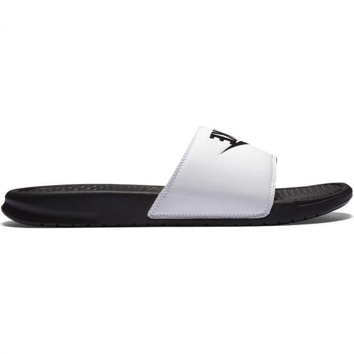 nike benassi jdi slides black and white