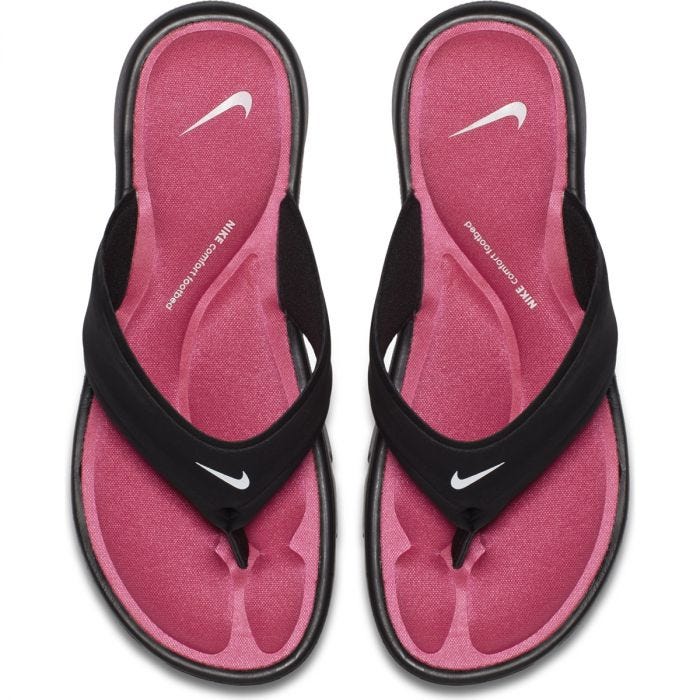 pink nike flip flops