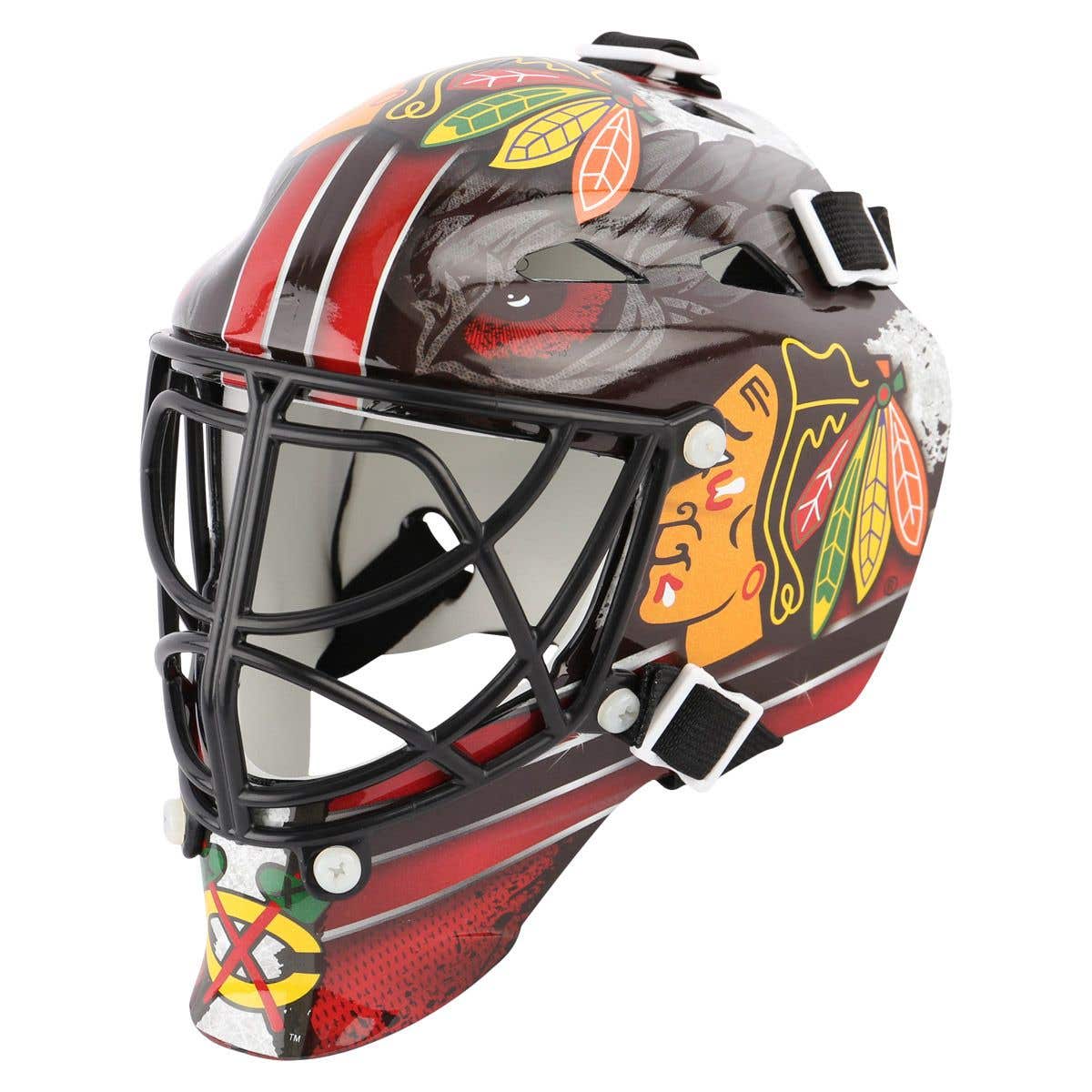 blackhawks football helmet Chicago Blackhawks Franklin Mini Goalie Mask
