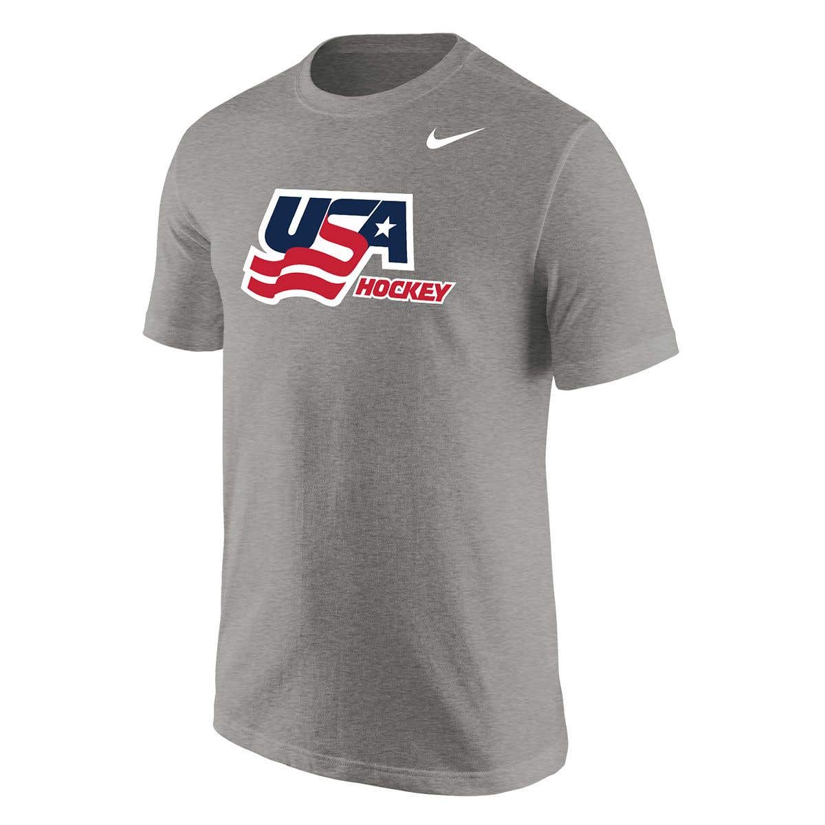 USA Hockey Adult Classic T-Shirt – Stars & Stripes Arc Logo Men's Tee H15216