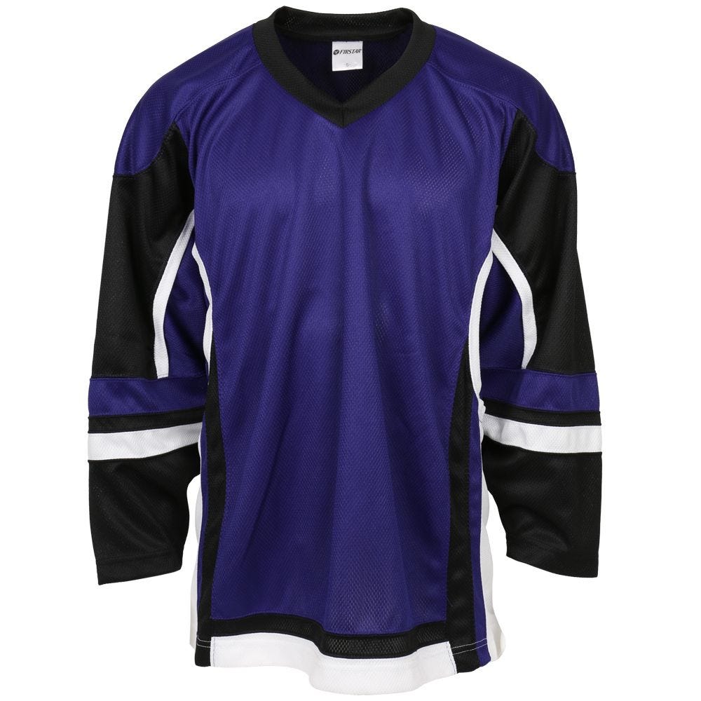 Purple and black hockey sales jersey