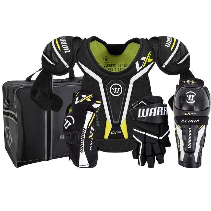 Warrior Alpha LX Pro Ultimate Youth Hockey Equipment Bundle