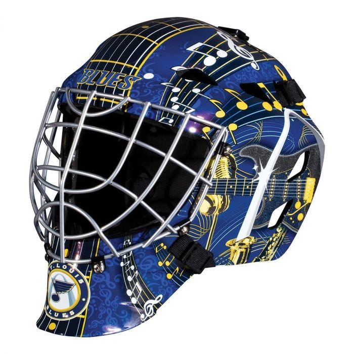 ST. LOUIS BLUES HOCKEY MINI TEAM GOALIE MASK KEYCHAIN 1.5 TALL NHL LICENSED