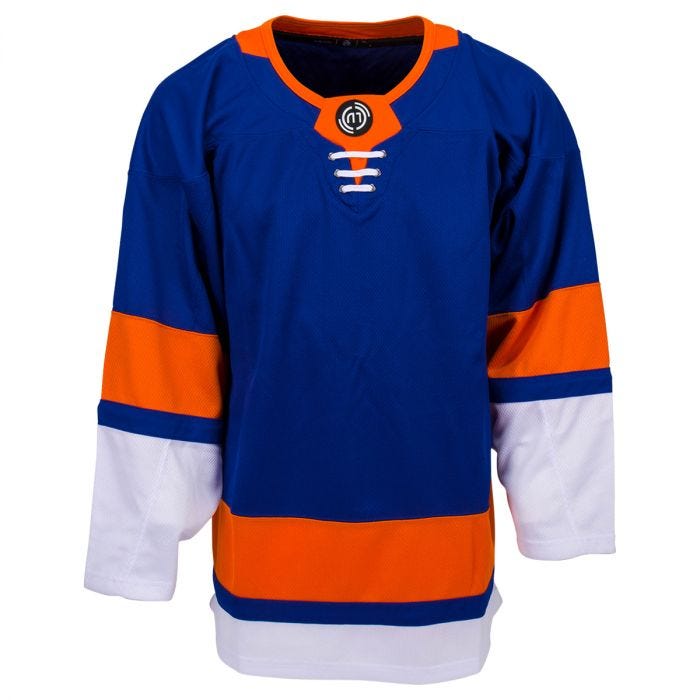 Monkeysports Edmonton Oilers Uncrested Adult Hockey Jersey in Orange Size Goal Cut (Senior)