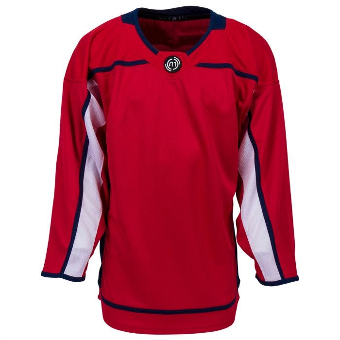 Monkeysports Detroit Wings Uncrested Adult Hockey Jersey in Red Size Goal Cut (Intermediate)