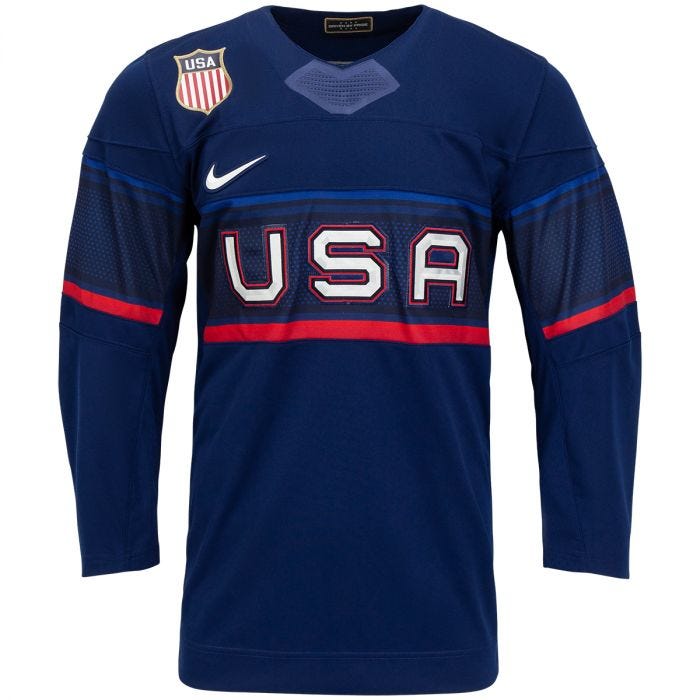 Nike Team USA 2022 Beijing Olympic Hockey Jersey Blue Large NWT