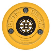 Green Biscuit Boston Bruins Training Puck in Yellow