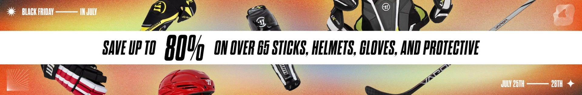 Black Friday in July: Save up to 80% on over 65 sticks, helmets, gloves, and protective