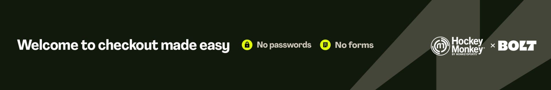 HockeyMonkey X Bolt. Welcome to checkout made easy.