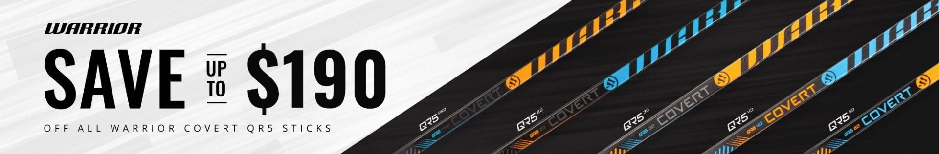 Save up to $190 off all Warrior Covert QR5 sticks