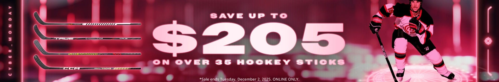 HockeyMonkey Cyber Monday Sale: Save up to $205 on over 35 hockey sticks