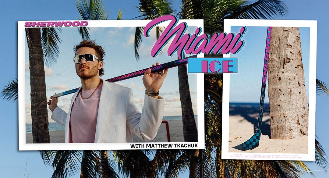 Sherwood Miami Ice hockey sticks with Matthew Tkachuk