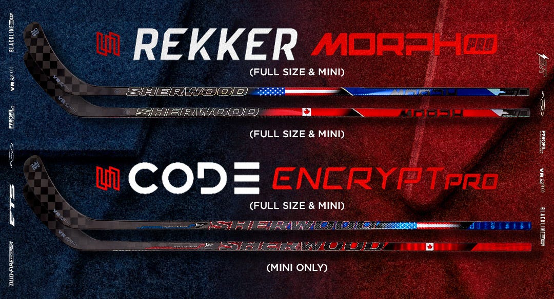Sherwood Global Series Sticks. Rekker Morph Pro and Code Encrypt Pro.