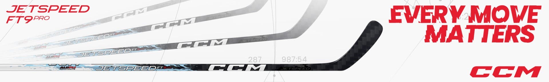 CCM Jetspeed FT9 hockey sticks. Every move matters.