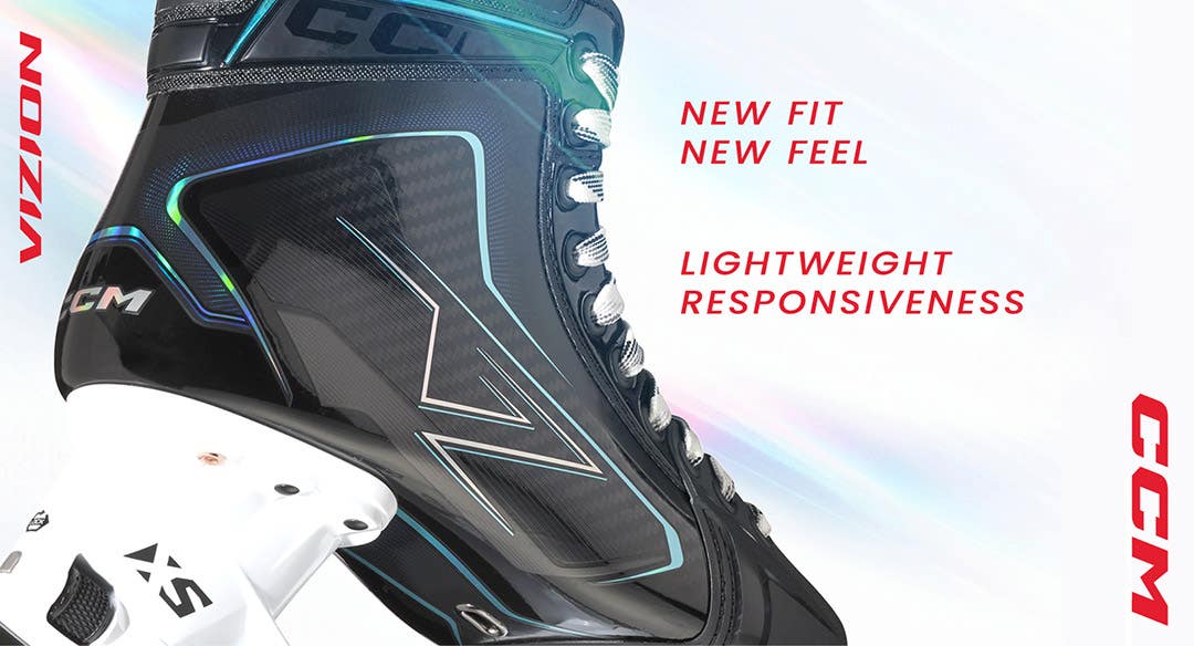 CCM Vizion Hockey Skates. New fit, new feel, lightweight responsiveness.