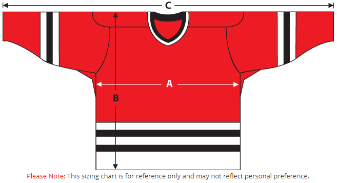 nike game jersey size chart