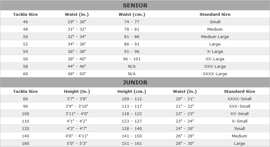 Size Charts