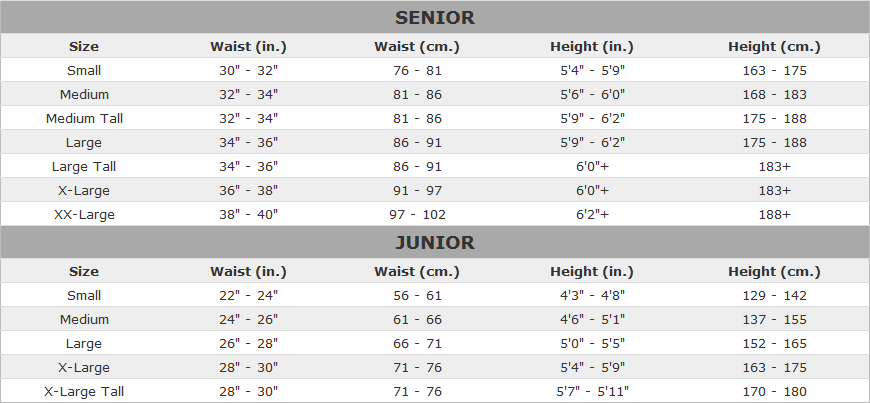 Hockey Girdle Sizing vs. Hockey Pants